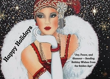 Load image into Gallery viewer, Vintage Art Deco Ladies Christmas Cards