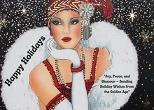 Load image into Gallery viewer, Vintage Art Deco Ladies Christmas Cards
