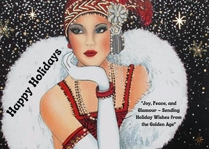 Vintage Art Deco Ladies Christmas Cards