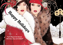 Load image into Gallery viewer, Vintage Art Deco Ladies Christmas Cards
