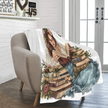 Load image into Gallery viewer, Initial Floral Book Lover Blanket
