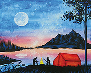Campfire at the Lake Painting Experience / Kits